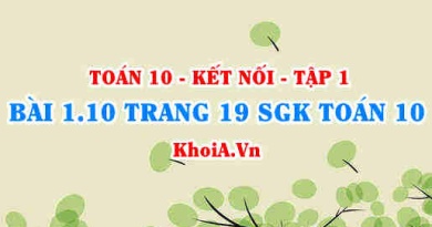 Bài 1.10 trang 19 SGK Toán 10 tập 1 Kết nối tri thức